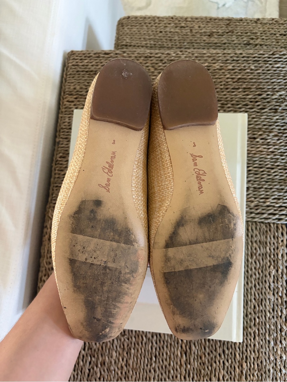 Sam Edelman Meadow Raffia Flats Sz 8 - Picture 8 of 9